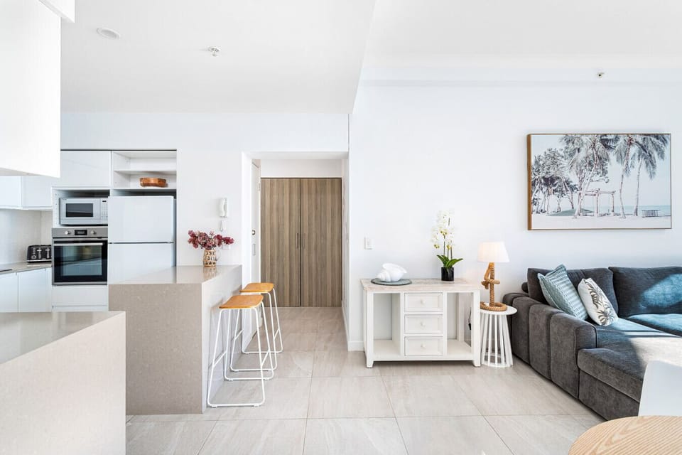 Living room and kitchen