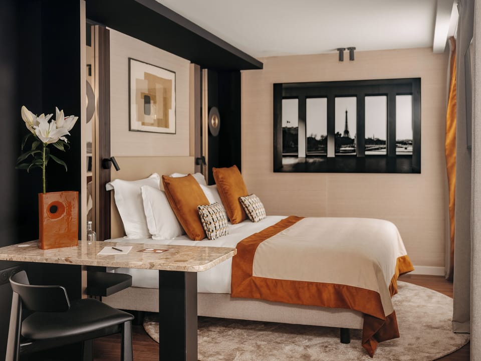 Prestige Double Room with Balcony - Free Sauna and Gym Access | Premium bedding, in-room safe, desk, laptop workspace