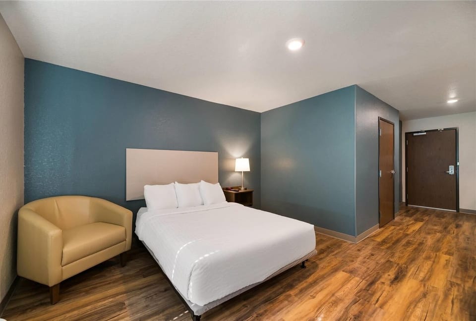 Settle into a restful night beside a warm bedside glow.
