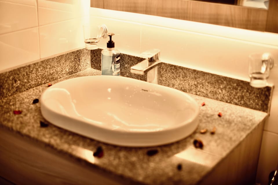 Comfort Double or Twin Room | Bathroom | Shower, hair dryer, slippers, towels