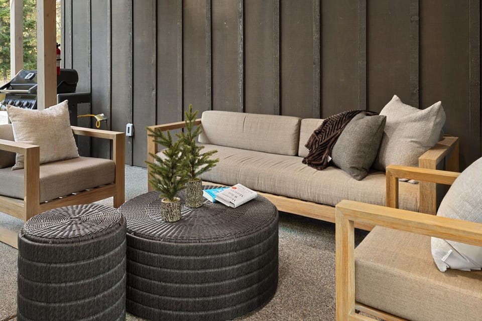 Outdoor Living - Relax under the covered patio - perfect for casual hangouts, evening drinks, and fresh air