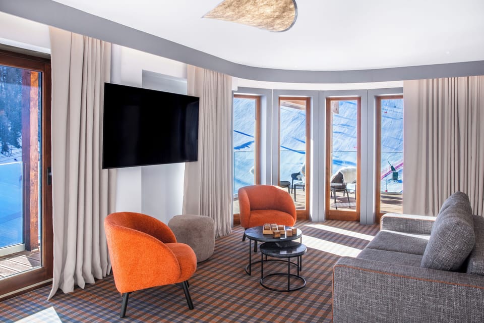 Premium Apartment | Living area | 36-cm Smart TV with satellite channels, Netflix, streaming services