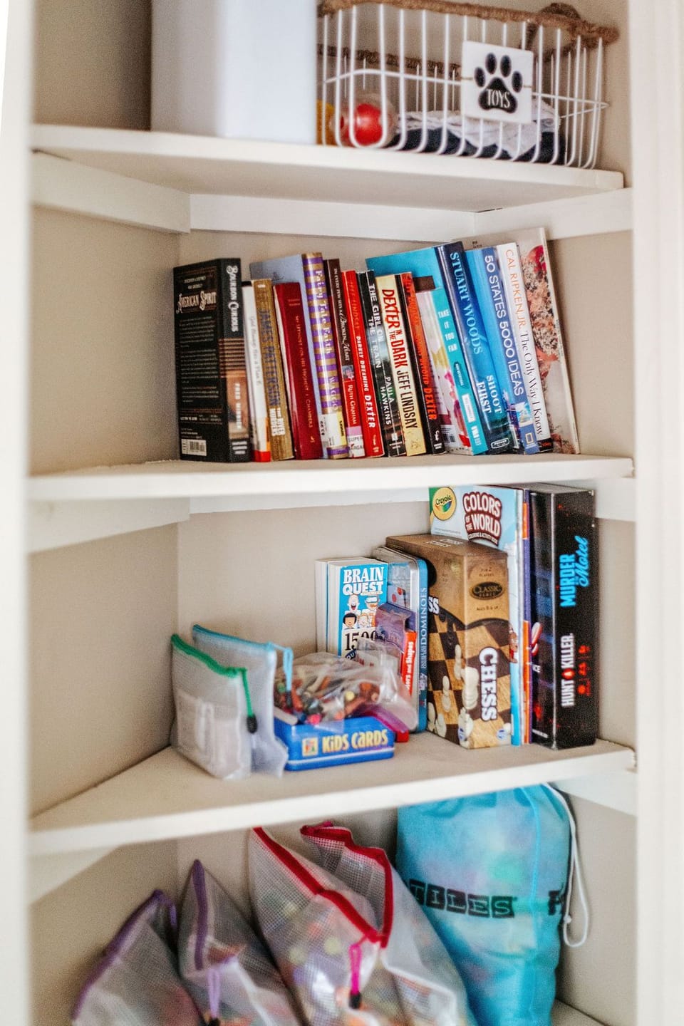 Stocked with games and books for kids!