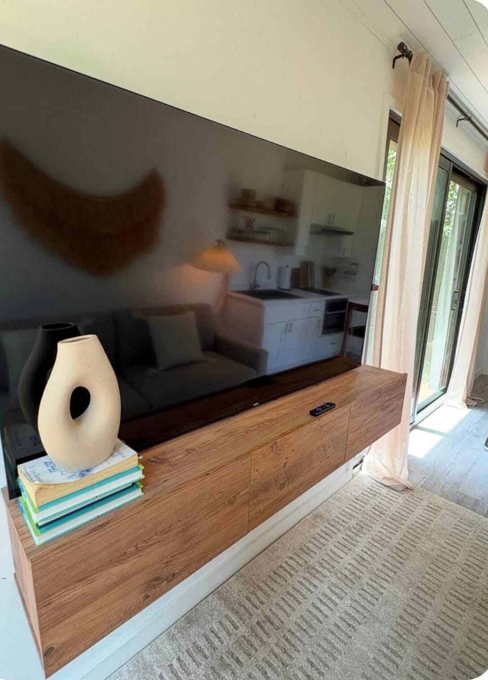 75 inch TV with Youtube TV, and Netflix.