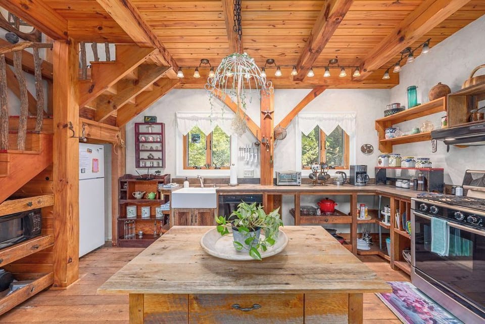 Timeless kitchen well equipped for guest to prepare a meal while they are here.
