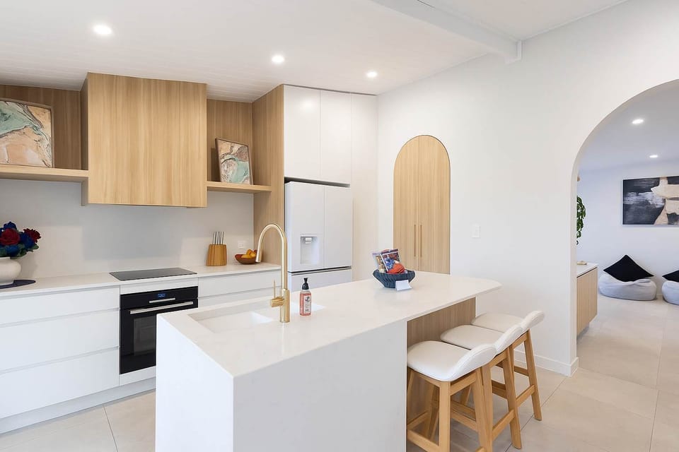 Stylish modern kitchen fully equipped for family meals