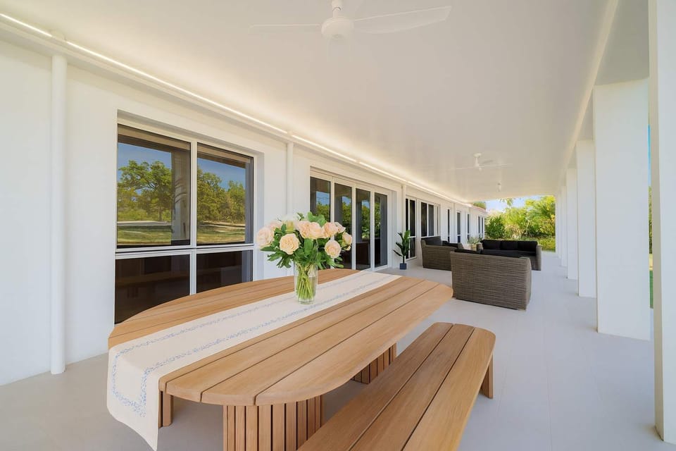 Outdoor dining table ideal for family meals and entertaining