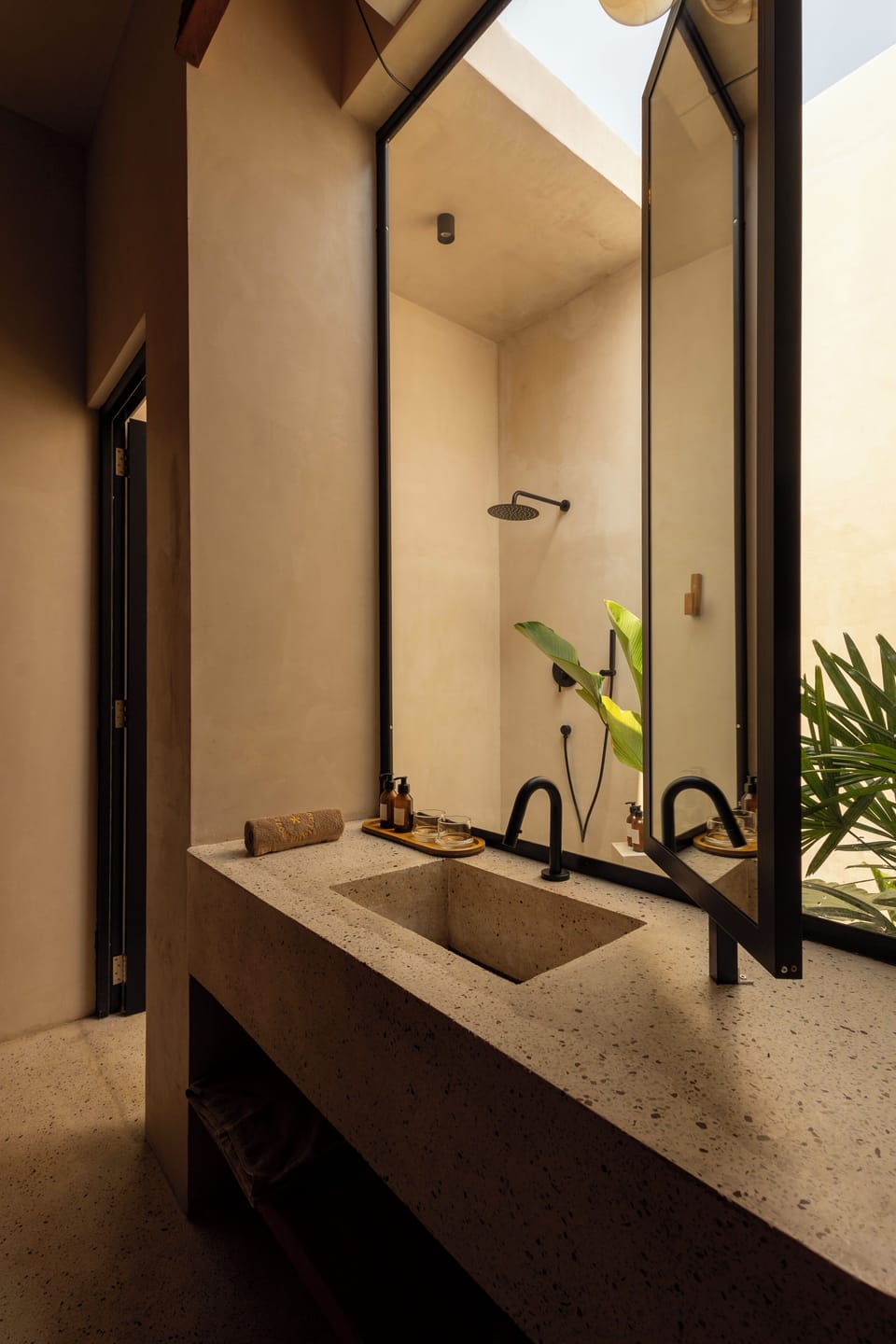 Superior Double Room, Pool View | Bathroom | Shower, hair dryer, towels, soap