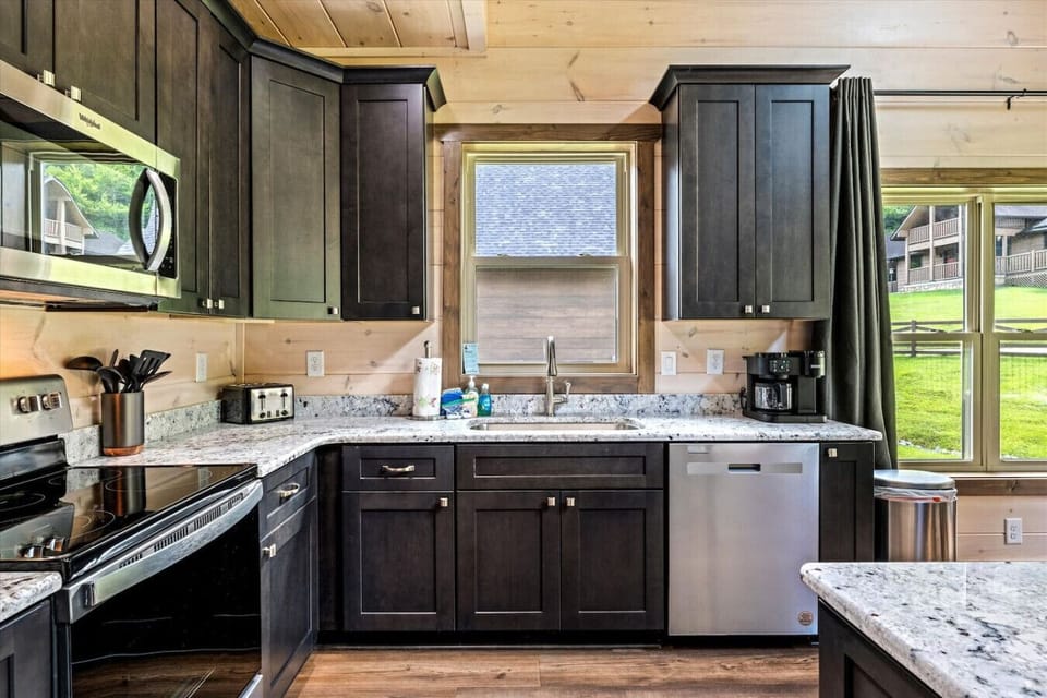 This thoughtfully designed kitchen balances rustic style with modern function, offering plenty of counter space and everything you need to cook and gather comfortably.