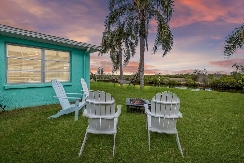 End the day around the fire pit as the sun sets over the water, a perfect way to unwind with family and friends.