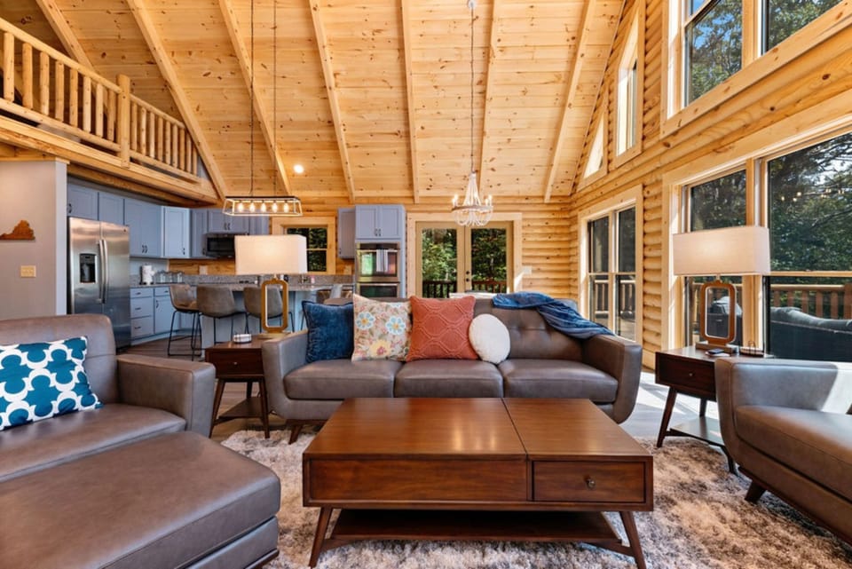 Living room, open to kitchen and dining area
