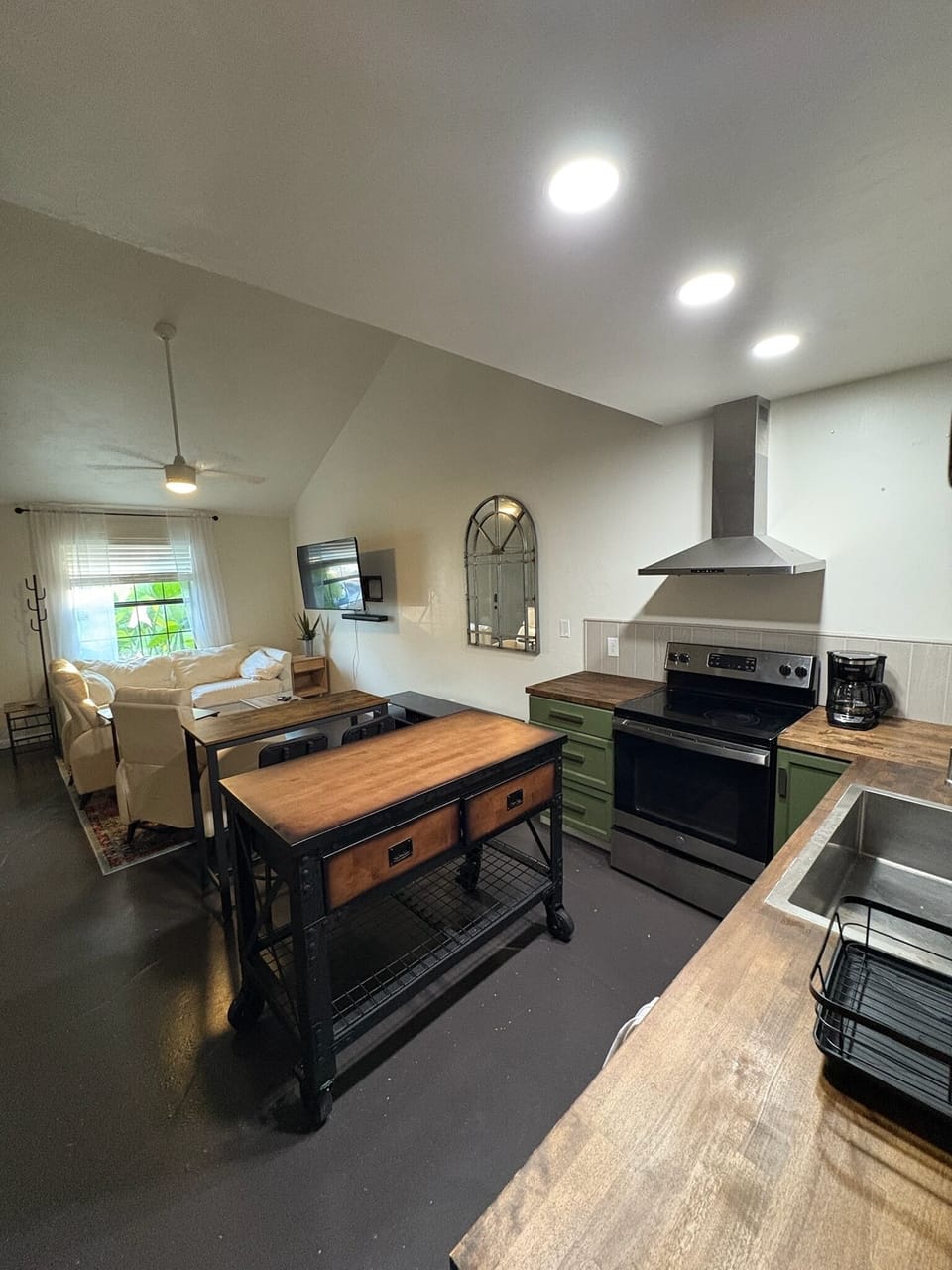 View of Kitchen with island 