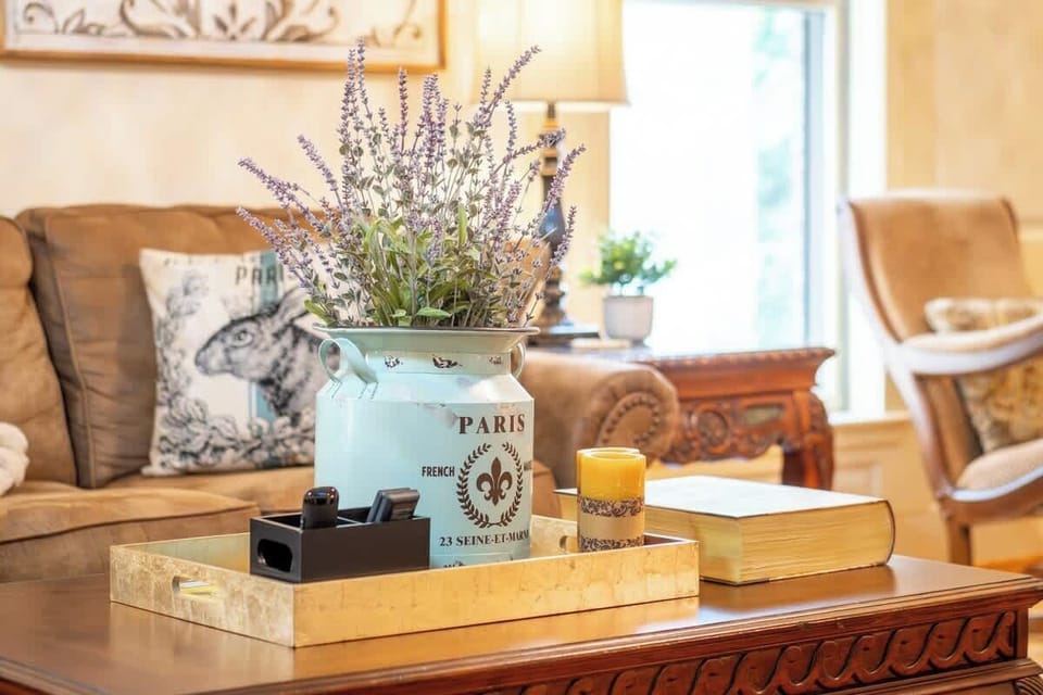 Living room with French inspired decor