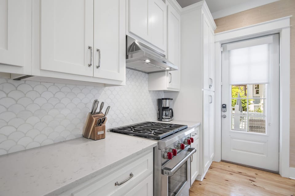 Cook like a pro with high-end appliances and abundant counter space.