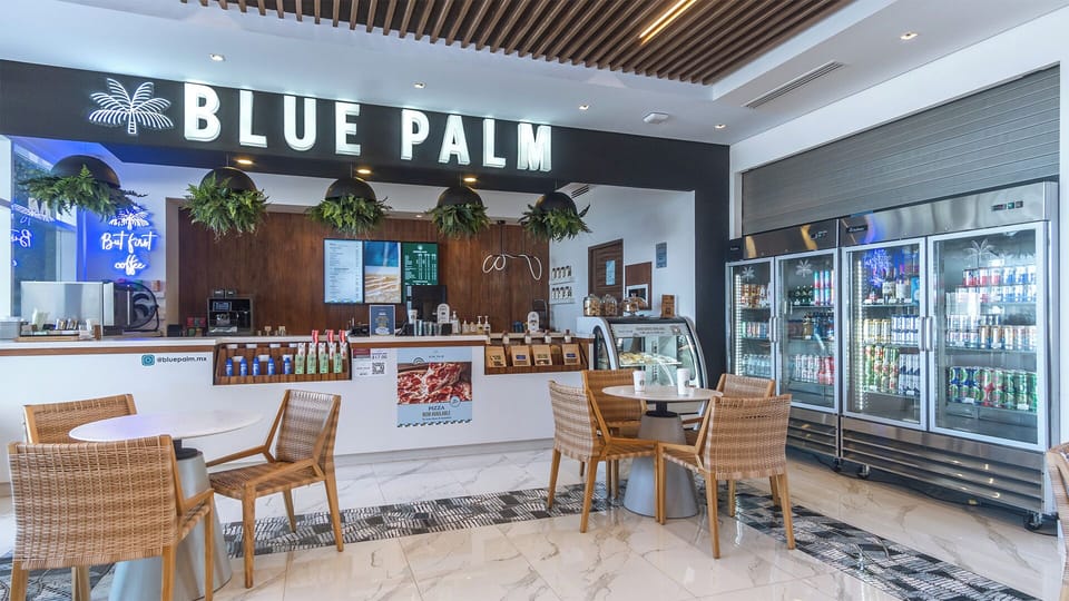 In the lobby, enjoy light snacks, canned drinks to go, and a barista serving Starbucks to get your day started.