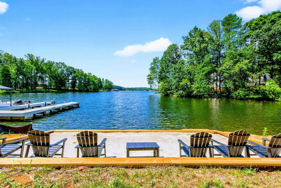 Private Dock - Spacious dock with covered gazebo and boat slip on the lake.