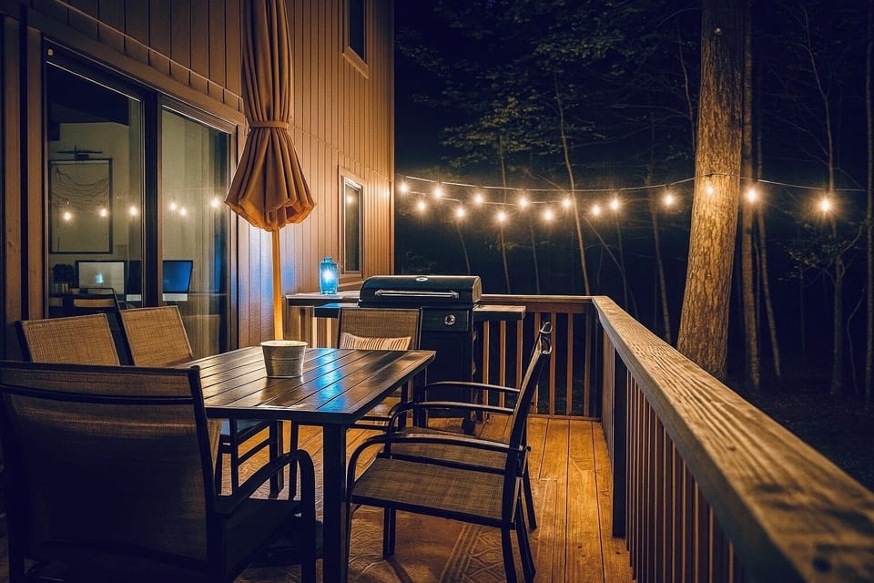 have your meals outside overlooking half an acre yard