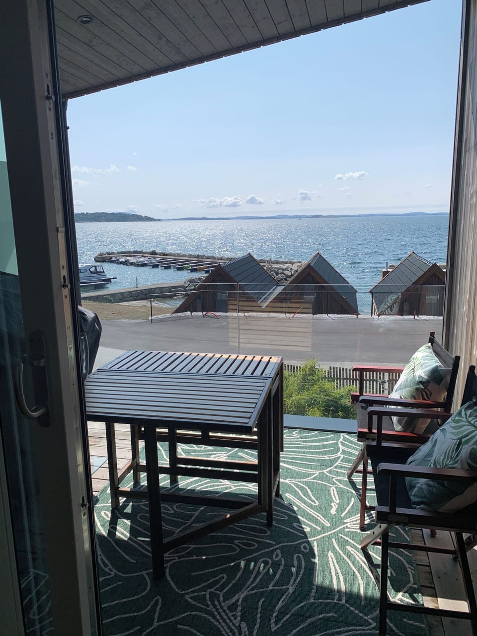 View from kitchen to upstairs terrace