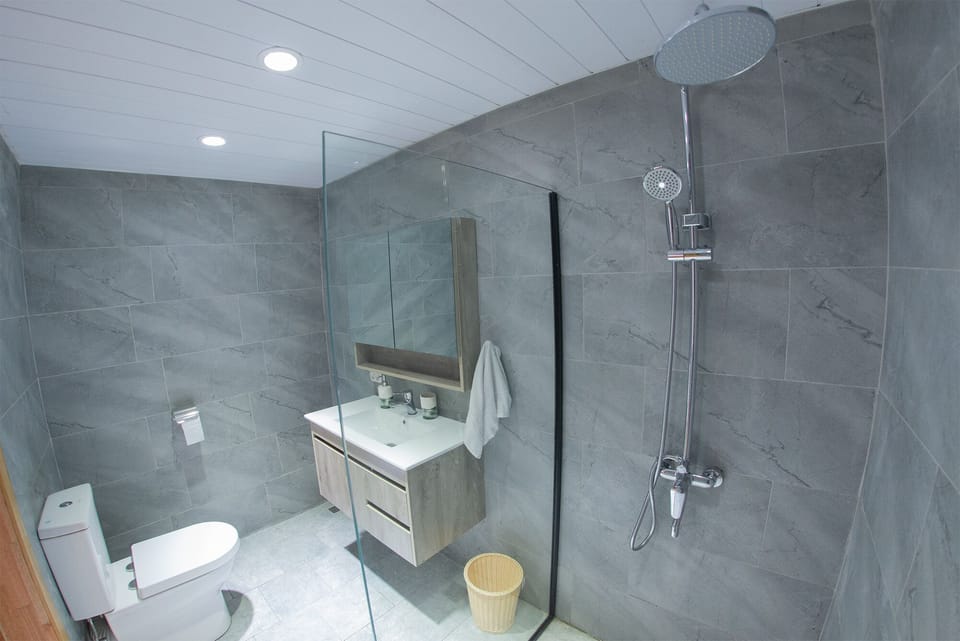 Superior Double Room | Bathroom | Shower, hair dryer (on request), towels, toilet paper