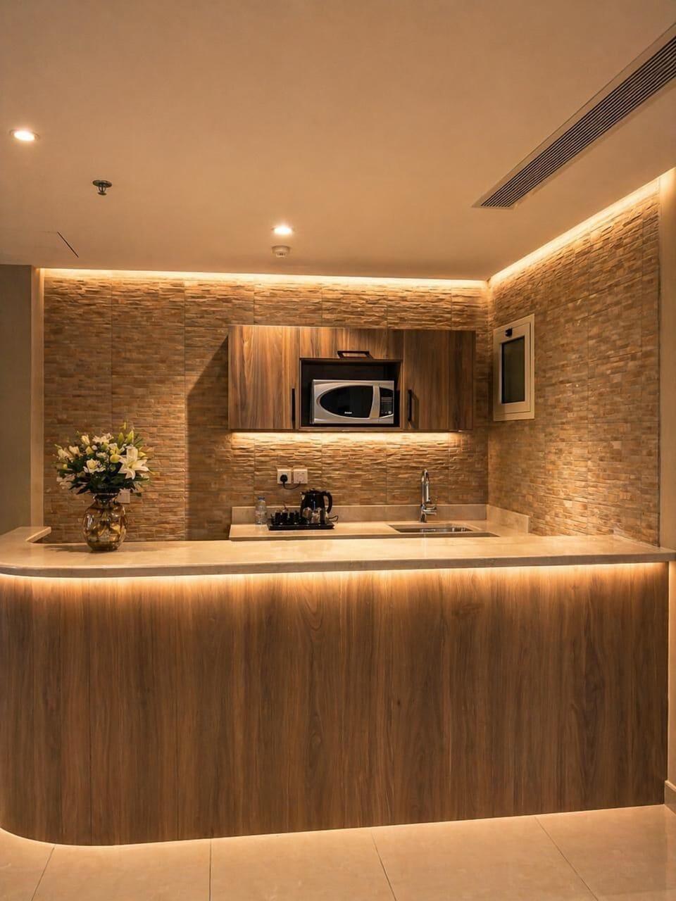 Fridge, electric kettle, freezer, paper towels