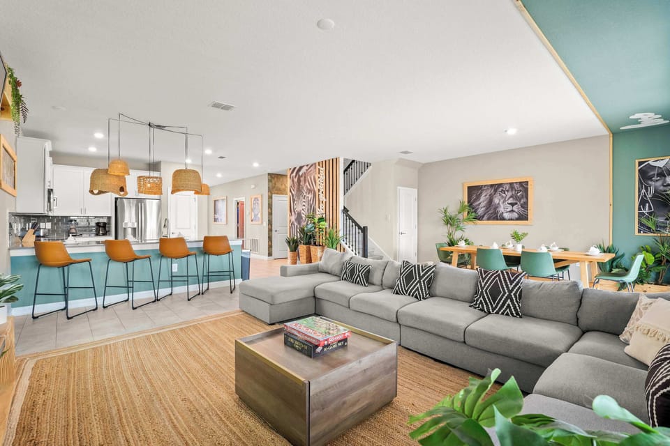 House, Multiple Beds, Pool Access, Pool View (Jungle House At Championsgate) | Living area | 42-inch flat-screen TV with digital channels