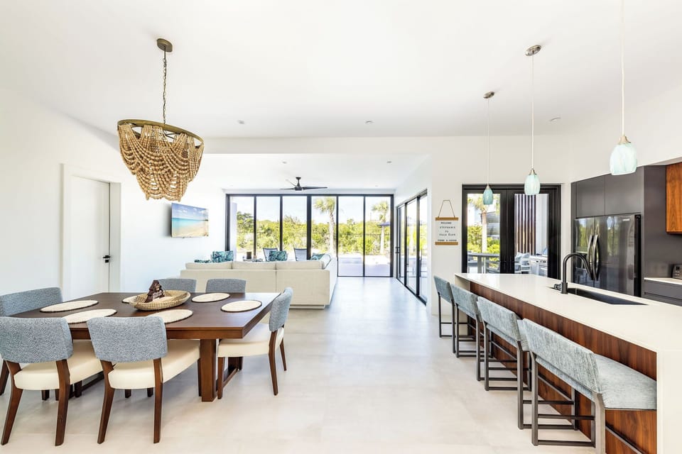 Open concept living and dining