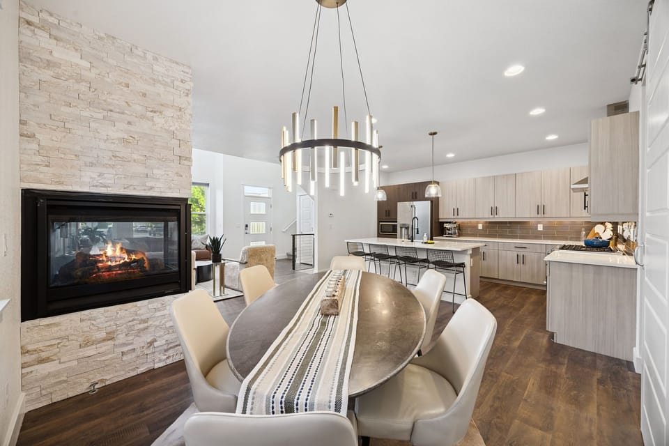 Fireplace & Dining table