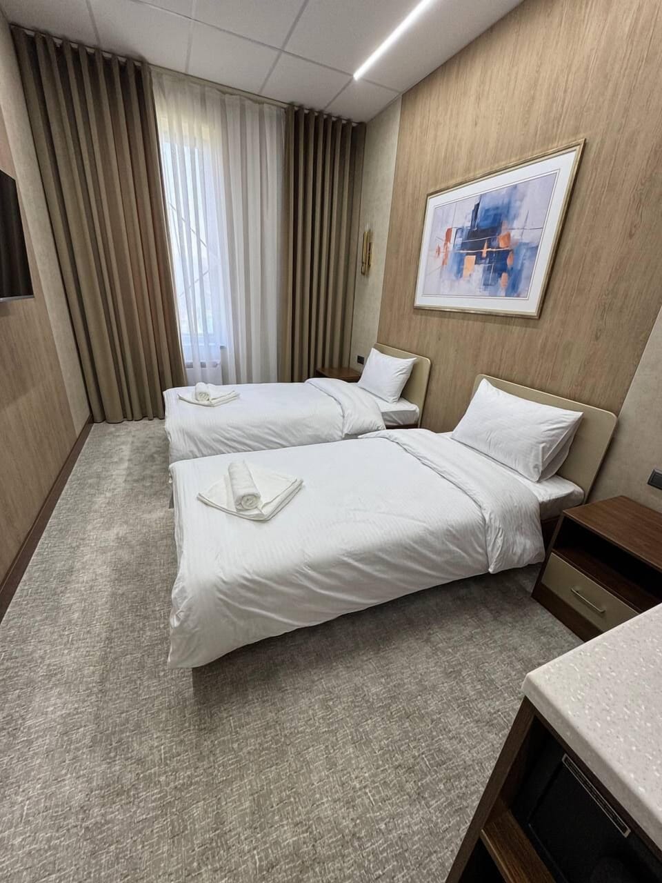 Standard Double or Twin Room, Mountain View | In-room safe, desk, laptop workspace, blackout drapes
