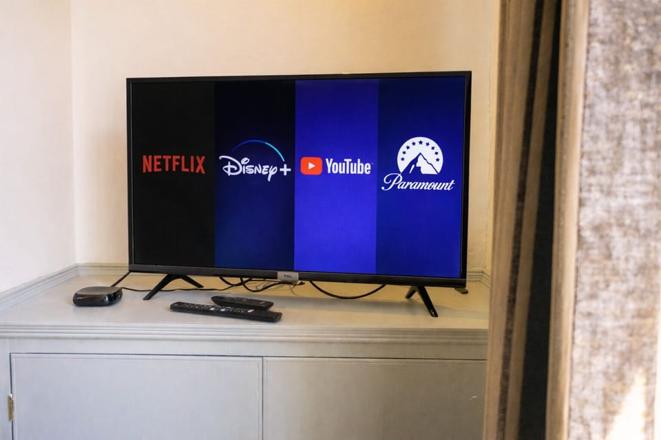 Unwind by the fire with Smart TV & full streaming access