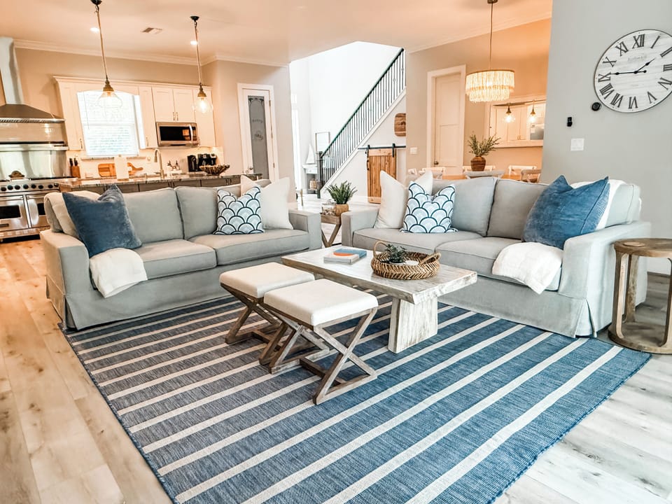 Sink into comfort—our couches are perfect for morning coffee, or winding down after a beach day