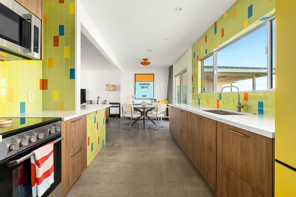 Modern kitchen with new vintage tile