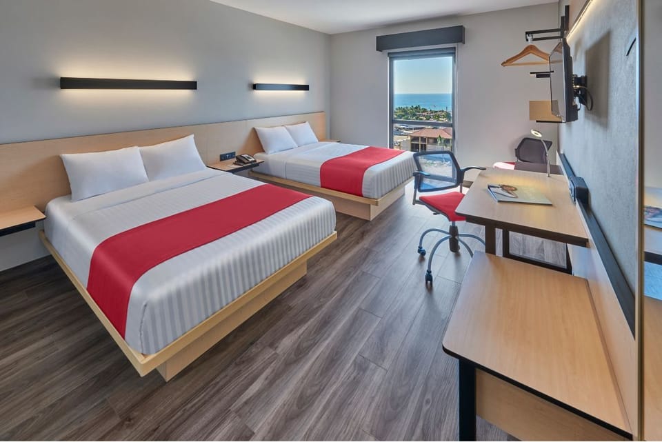 Stretch out in a bright double room with ocean views.