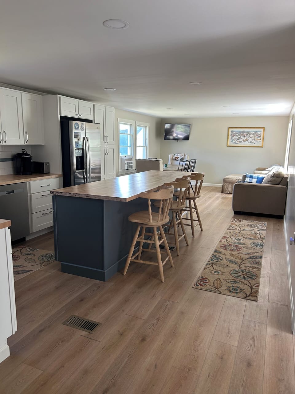Kitchen and seating area