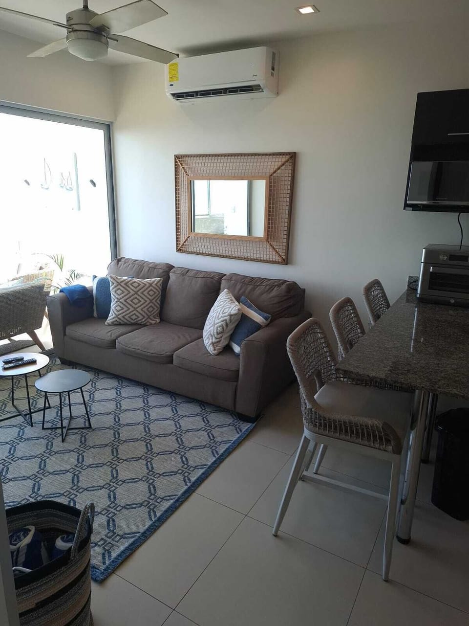 Comfortable living area with 55 inch TV. 
