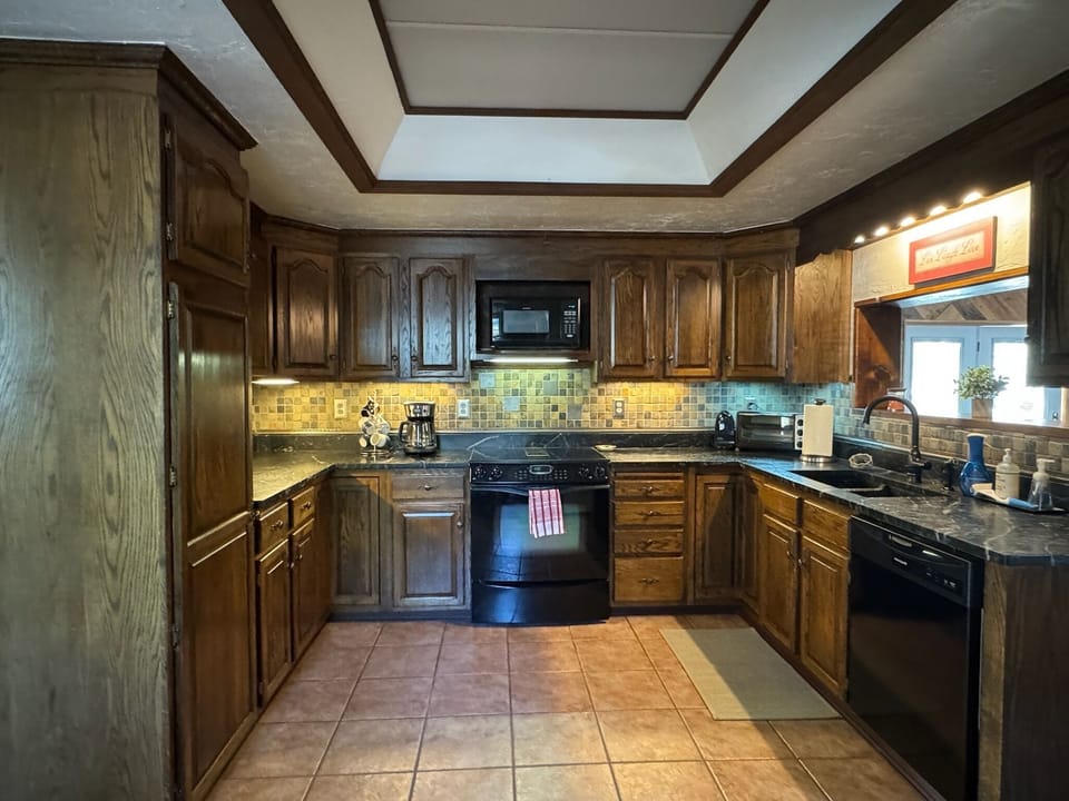 Our kitchen is well equipped with everything to make your stay comfortable. 