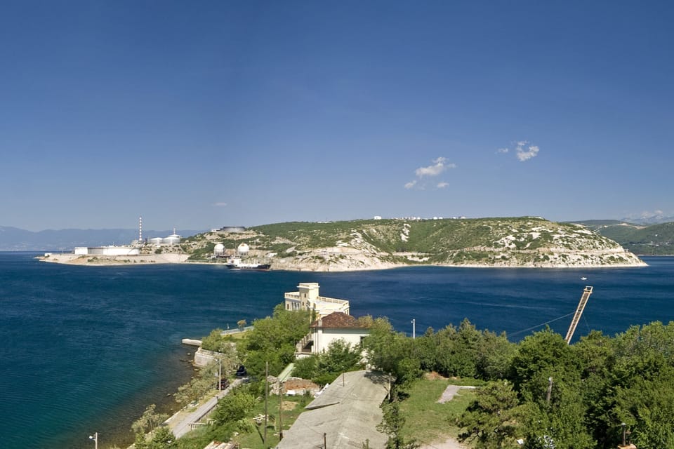 Panorama of the cape Kavranic and the blue bay of Bakar