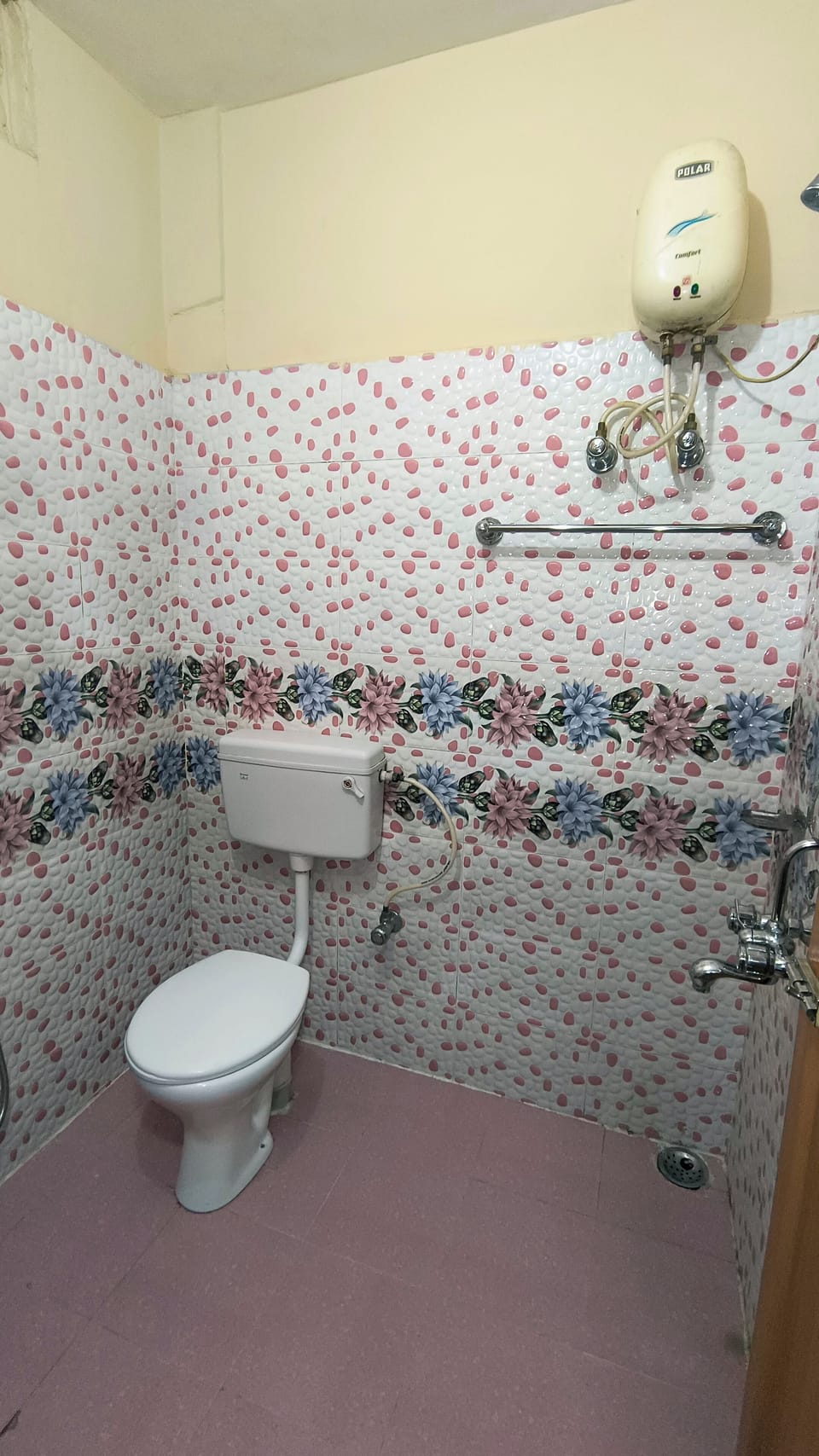 Shower, free toiletries, towels, soap