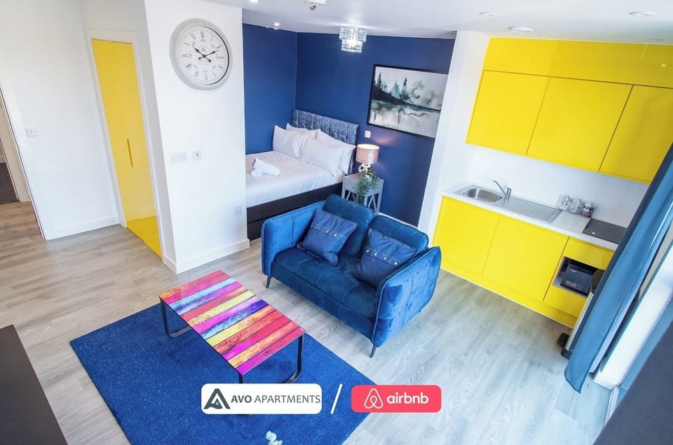 Lounge & Bedroom at Avo Apartments Short Lets & Serviced Accommodation