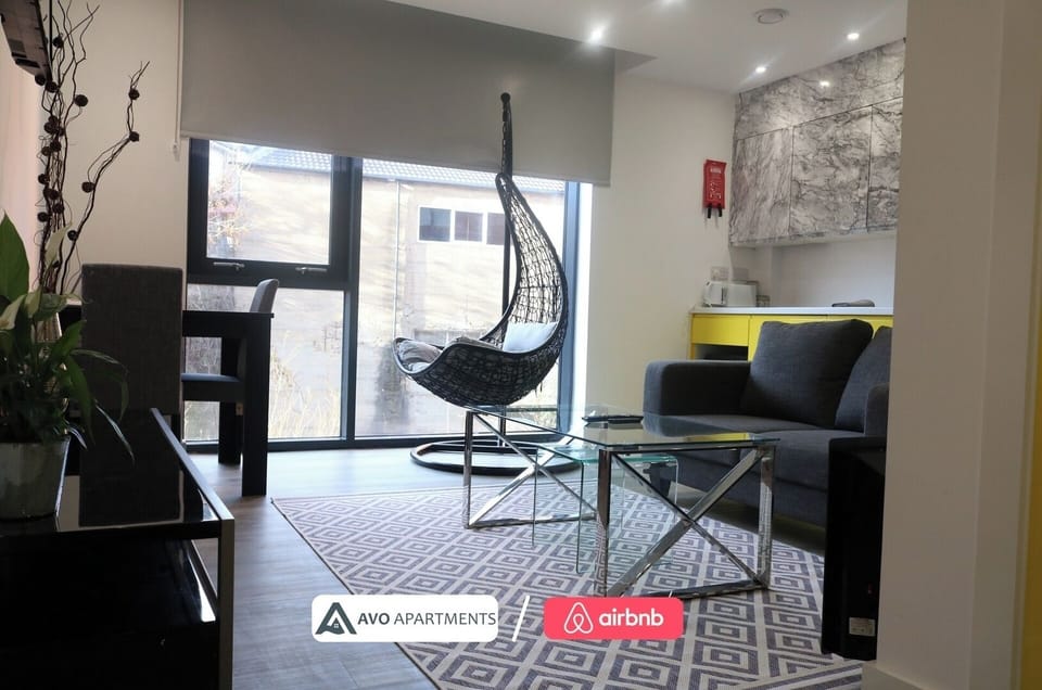 Lounge, Kitchen & dining at Avo Apartments Short Lets & Serviced Accommodation