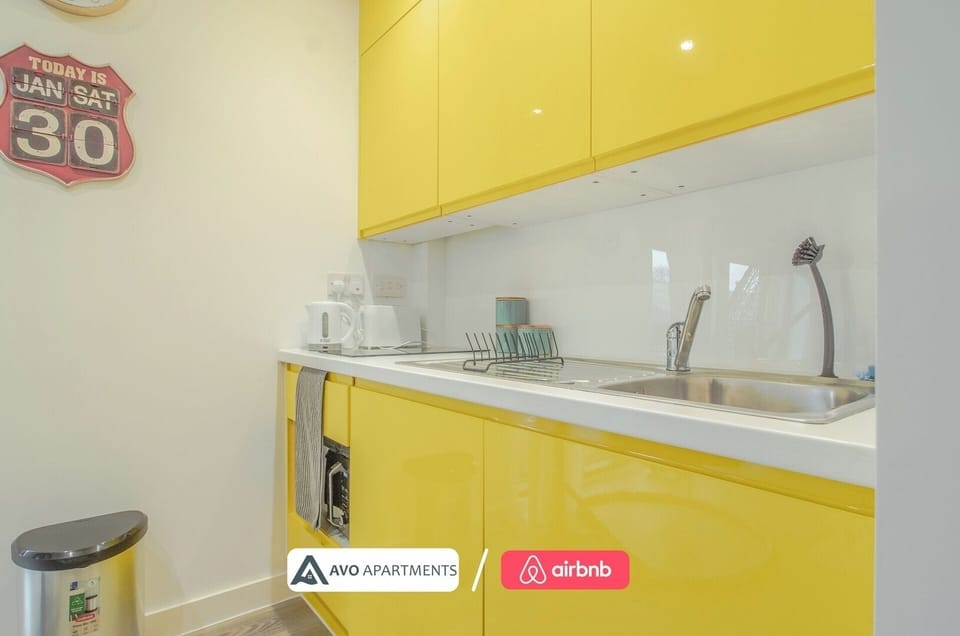 Kitchen at Avo Apartments Short Lets & Serviced Accommodation