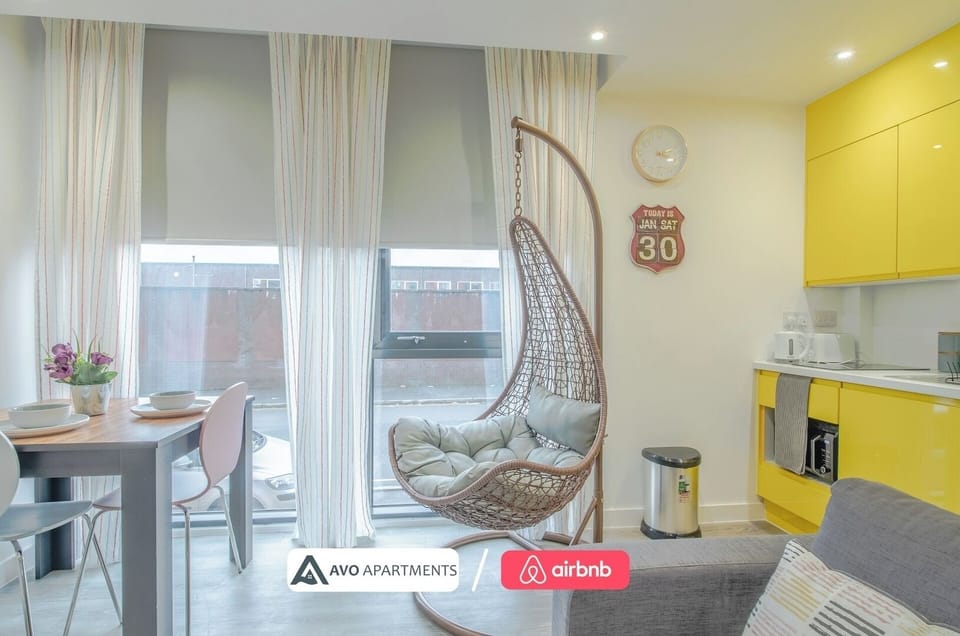 Lounge & Kitchen at Avo Apartments Short Lets & Serviced Accommodation