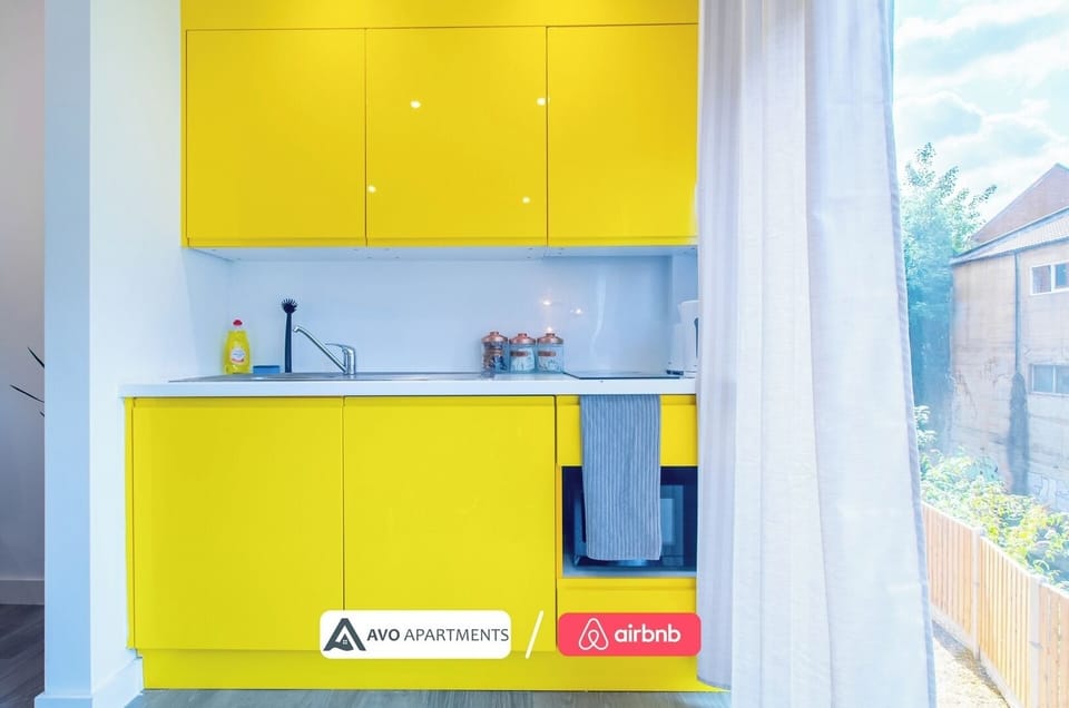 Kitchen at Avo Apartments Short Lets & Serviced Accommodation