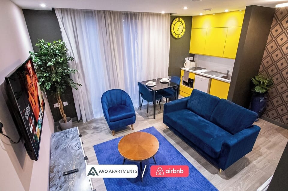 Lounge & Kitchen at Avo Apartments Short Lets & Serviced Accommodation