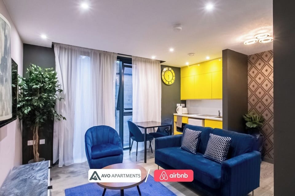 Lounge & Kitchen at Avo Apartments Short Lets & Serviced Accommodation