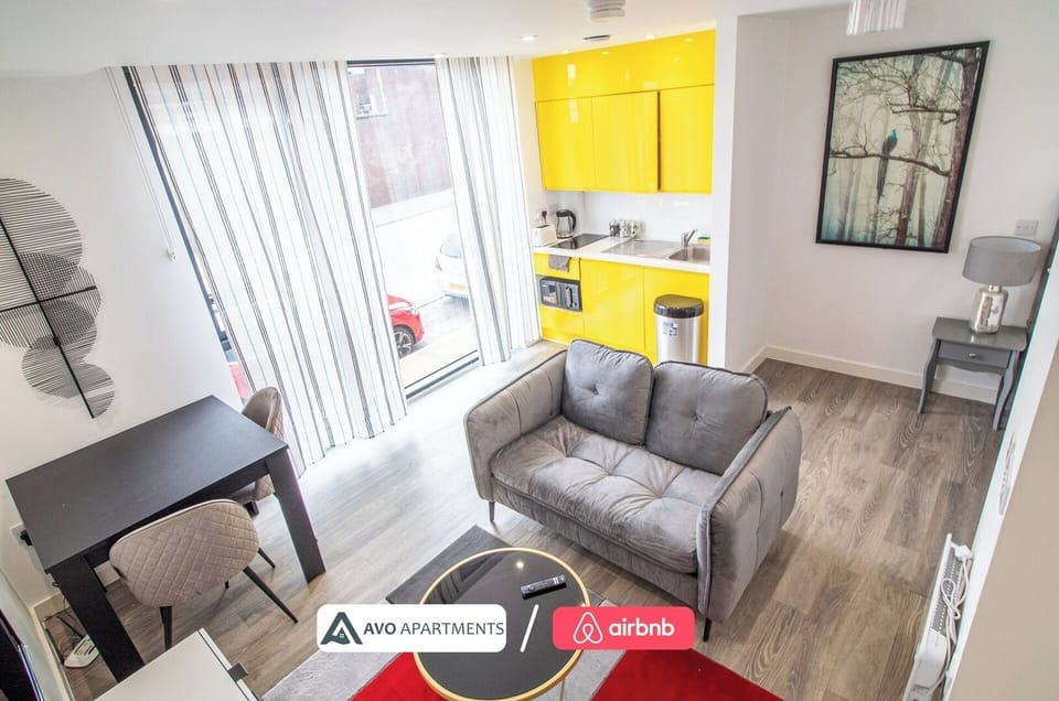 Lounge, Dining & Kitchen at Avo Apartments Short Lets & Serviced Accommodation