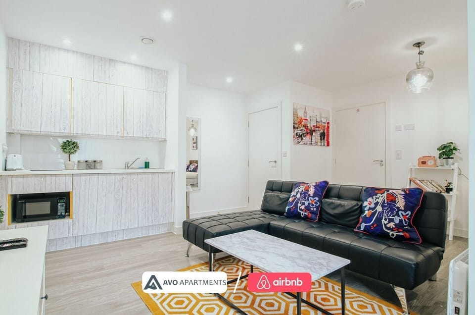 Lounge & Kitchen at Avo Apartments Short Lets & Serviced Accommodation