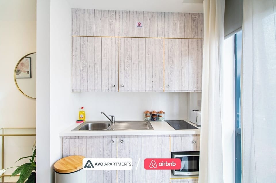 Kitchen at Avo Apartments Short Lets & Serviced Accommodation