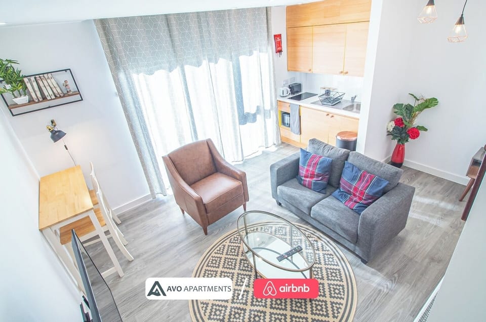 Lounge & Kitchen at Avo Apartments Short Lets & Serviced Accommodation