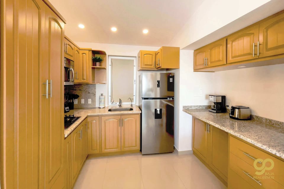The kitchen is well equipped with all you’d need to prepare meals at home