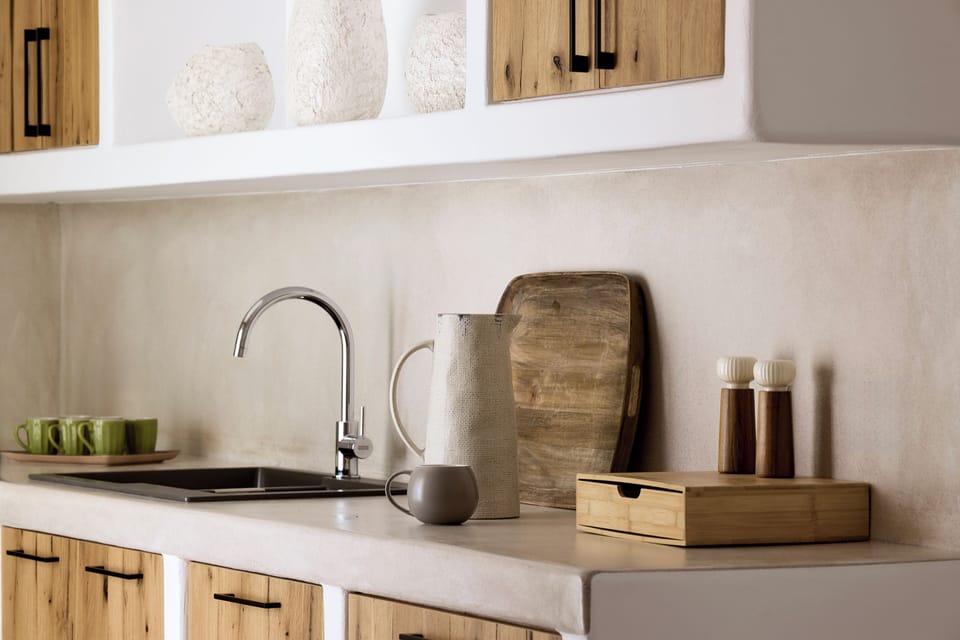 Villa Aethera Milos | Private kitchen | Fridge, microwave, oven, dishwasher